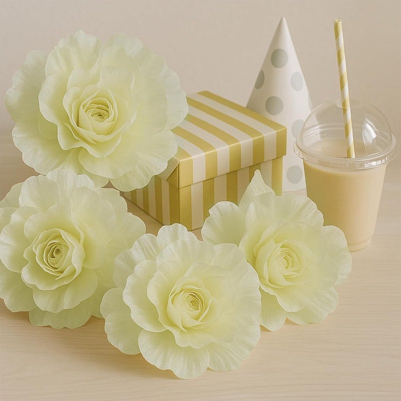 Ethanberg 60 Sheets Gift Wrapping Tissue Paper Bulk, Cream Yellow Tissue Paper for Gift Bags, Decorative Art Papers for DIY Crafts Wedding Birthday Baby Showers Holiday Party Decor, 20x14 Inches - Image 5
